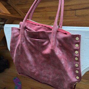 Hammitt Oliver Soft RED Suede Shoulder Tote Bag